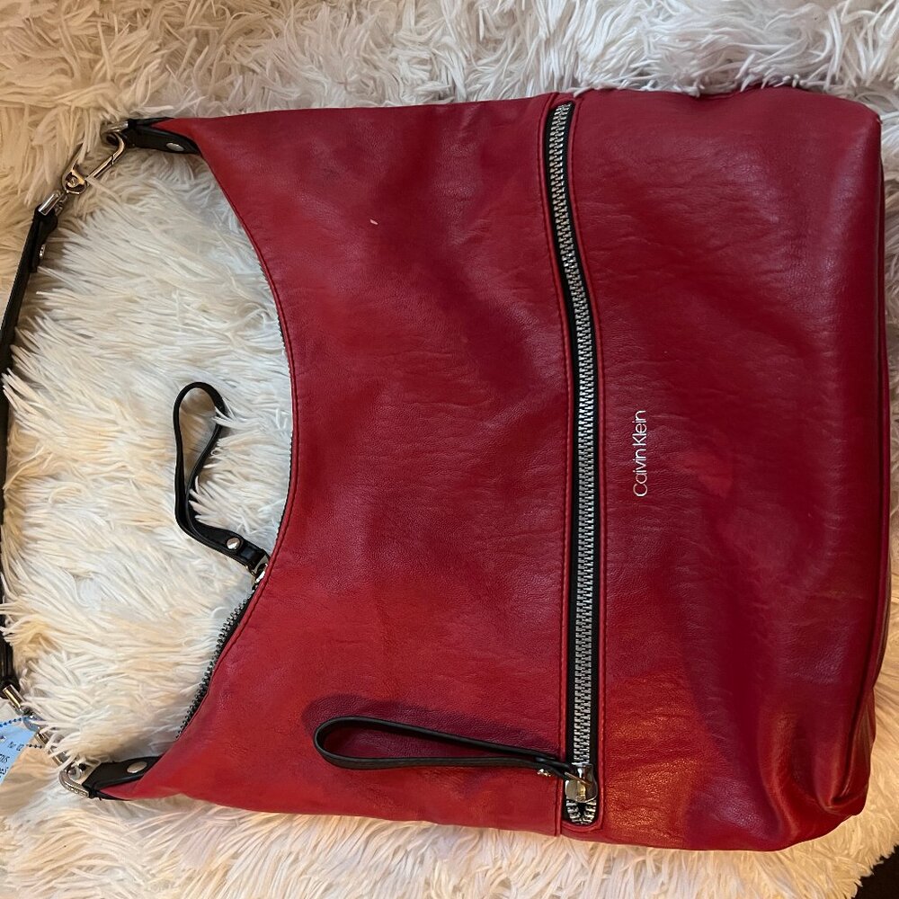 Red Calvin Klein Hobo Bag Purse